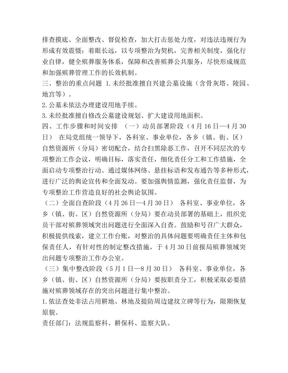 [殡葬领域突出问题专项整治工作实施方案]全国殡葬领域突出问题整治 _第2页