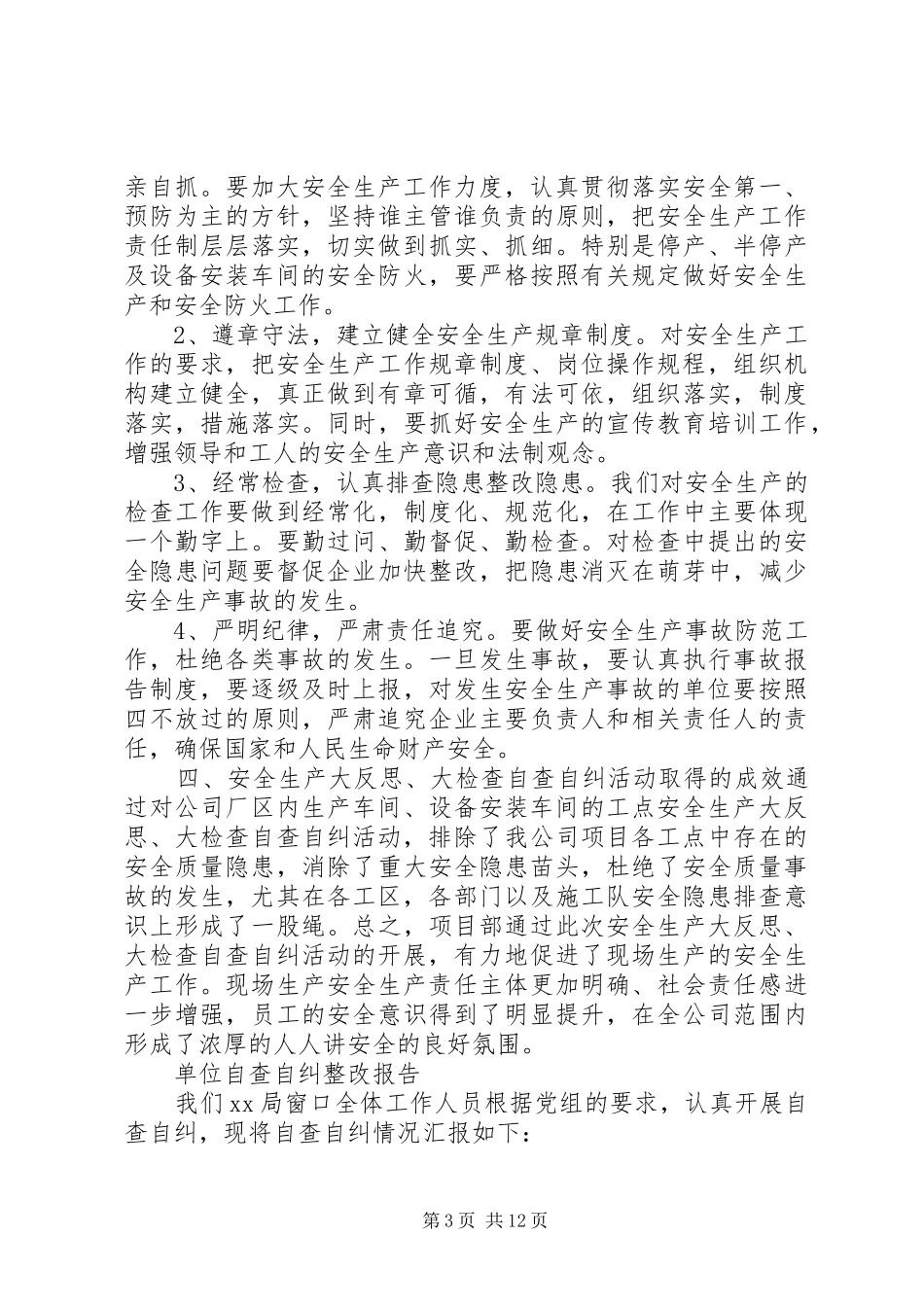 单位自查自纠整改报告范文精选5篇 _第3页