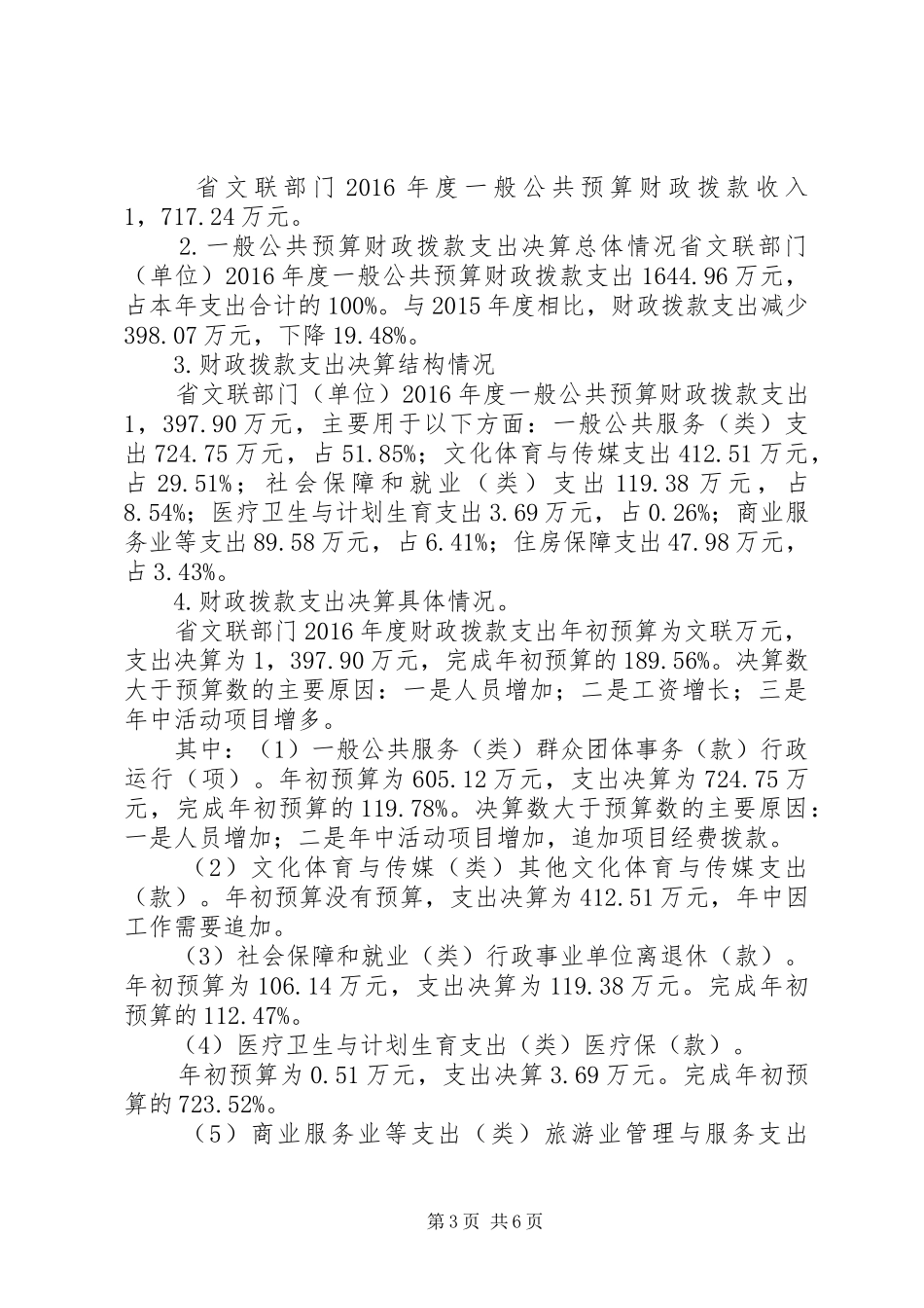 海南文联XX年部门决算报告 _第3页