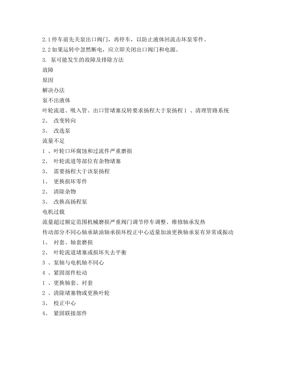 《安全操作规程》之JHB型高温浓流酸液下泵操作规程 _第2页