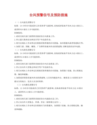 《安全常识-灾害防范》之台风预警信号及预防措施 