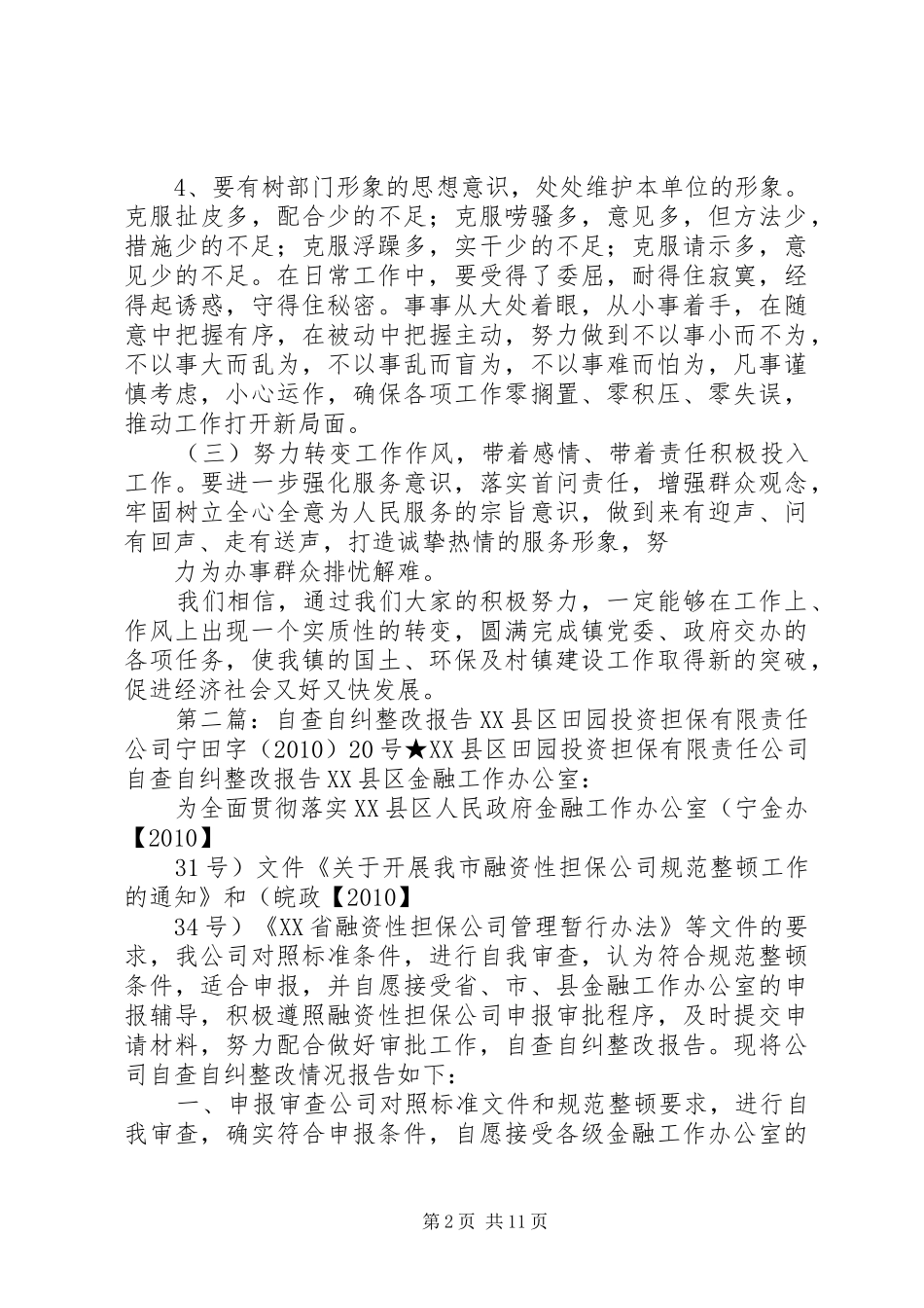 自查自纠整改报告 _第2页