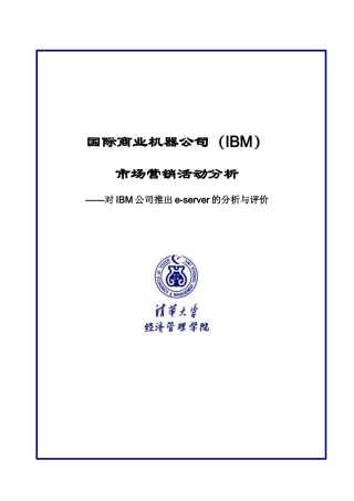 【管理类】市场营销学大报告-ibm公司（第一组）