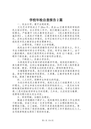 学校年检自查报告2篇