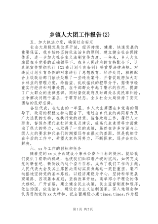 乡镇人大团工作报告