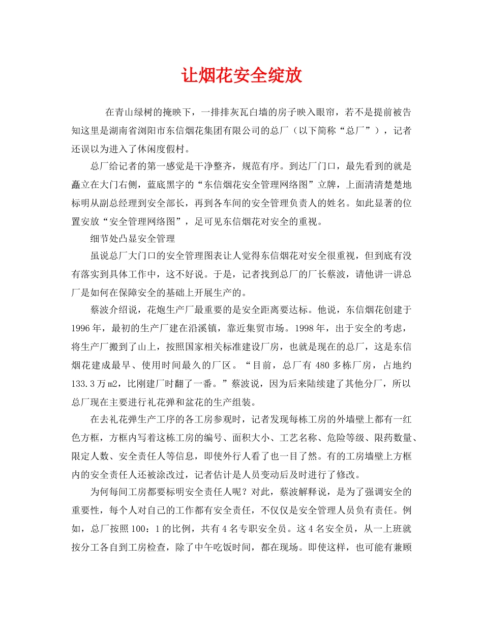 《安全管理》之让烟花安全绽放 _第1页