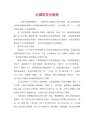 《安全管理》之让烟花安全绽放 