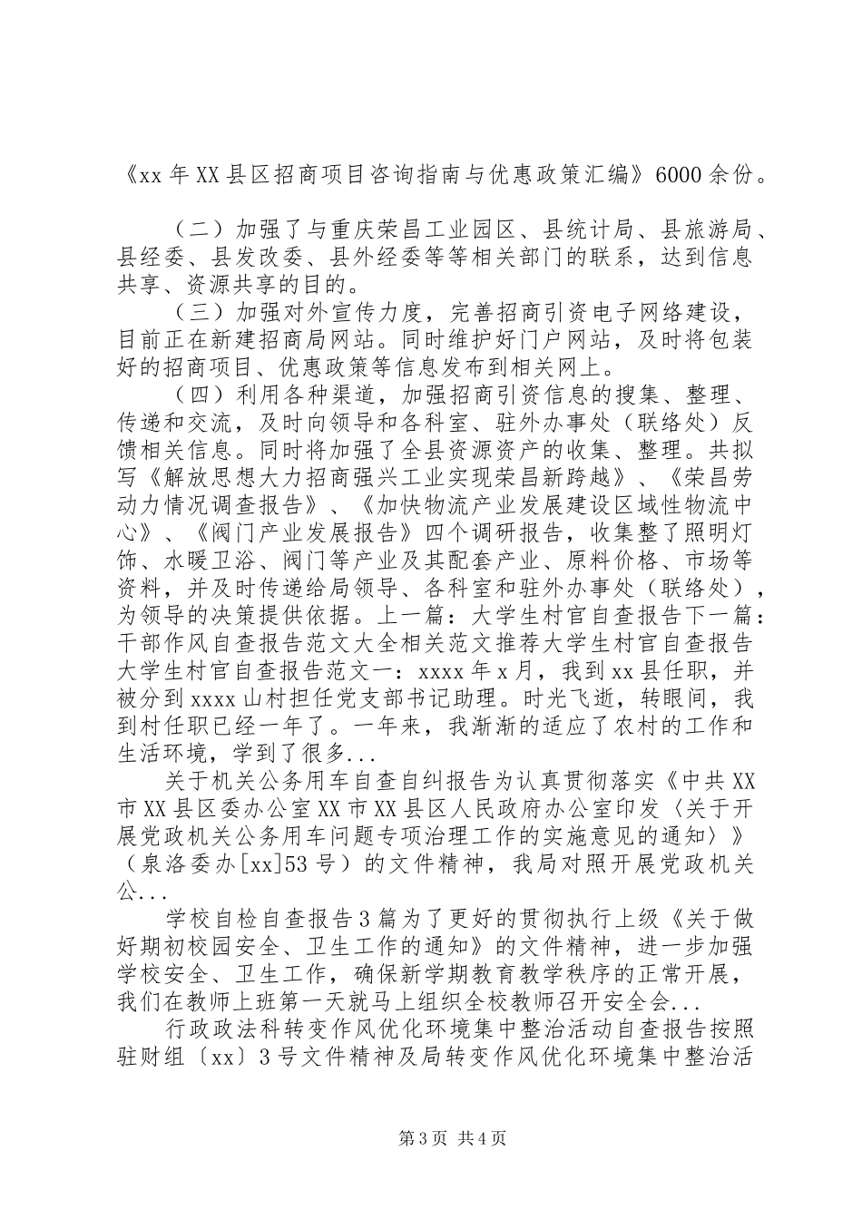 招商局信息统计科XX年度自查报告 _第3页