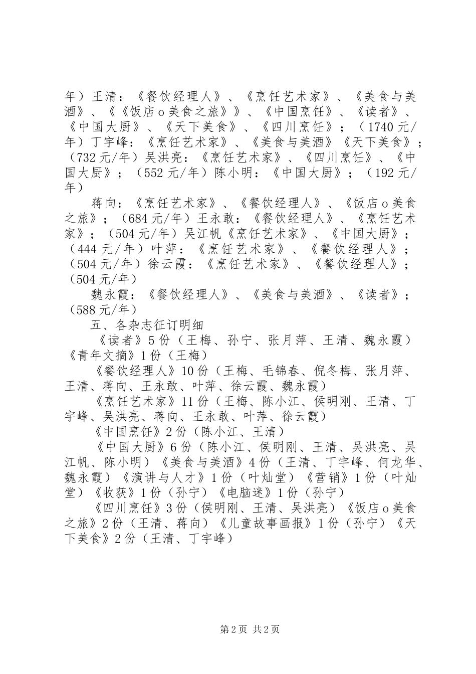 学校征订报刊杂志的申请报告 _第2页