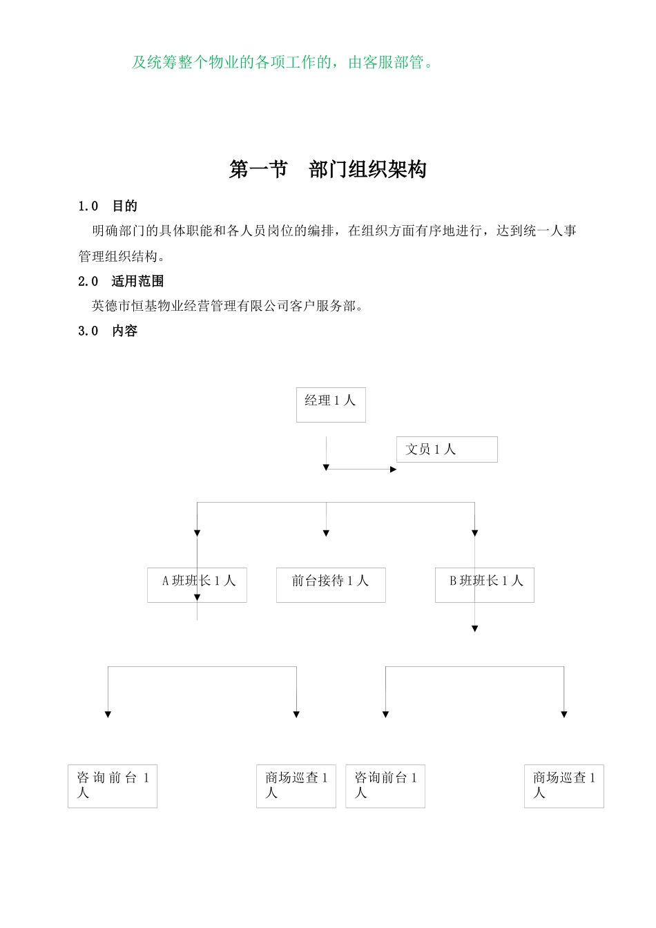 XXXX年英德市恒基物业经营管理有限公司客户服务部工作_第3页