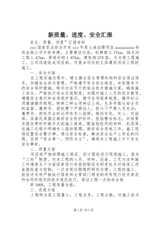 新质量、进度、安全汇报 