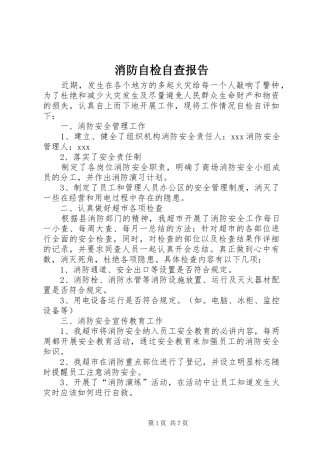 消防自检自查报告 