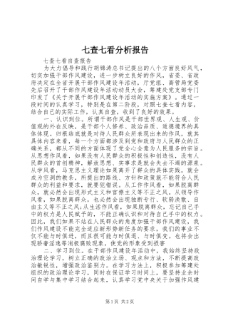 七查七看分析报告 
