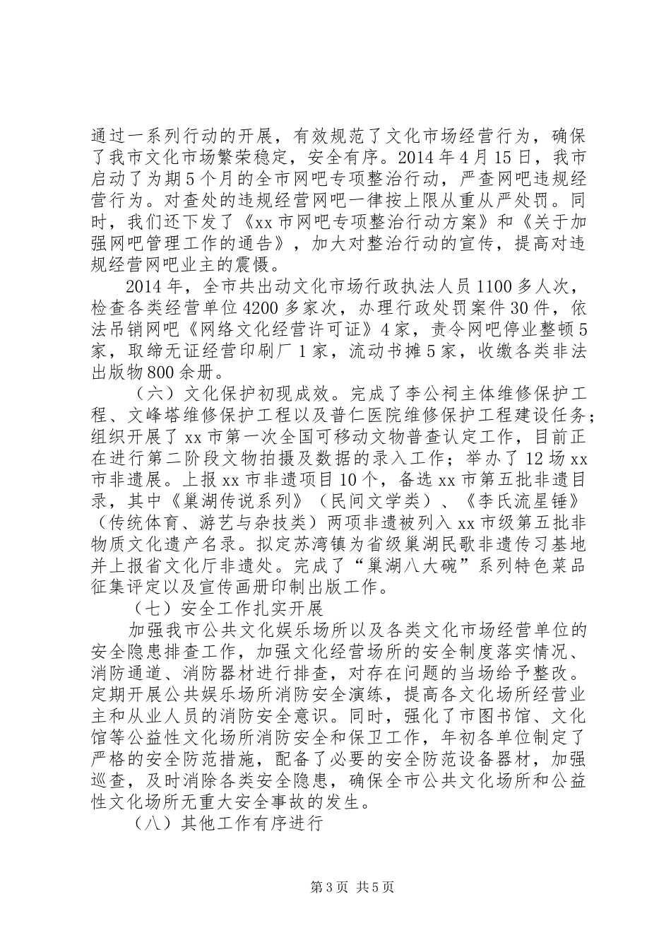 市文广新局年度工作报告 _第3页