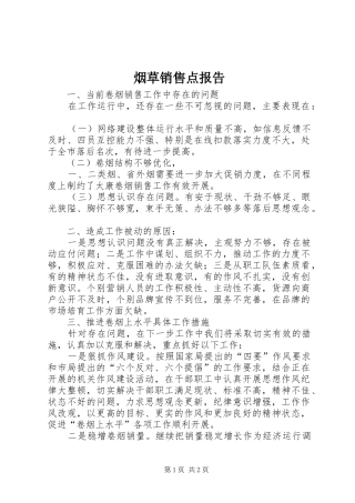 烟草销售点报告 