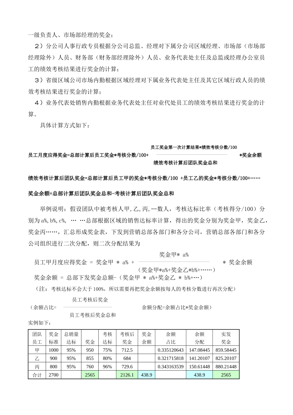 广东XXX销售公司员工月度绩效考核方案_第3页