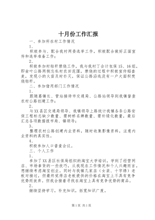 十月份工作汇报 
