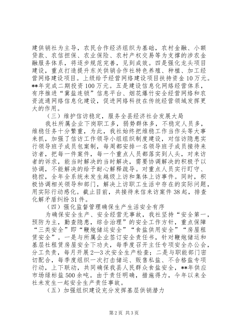 供销社工作总结暨工作安排_第2页