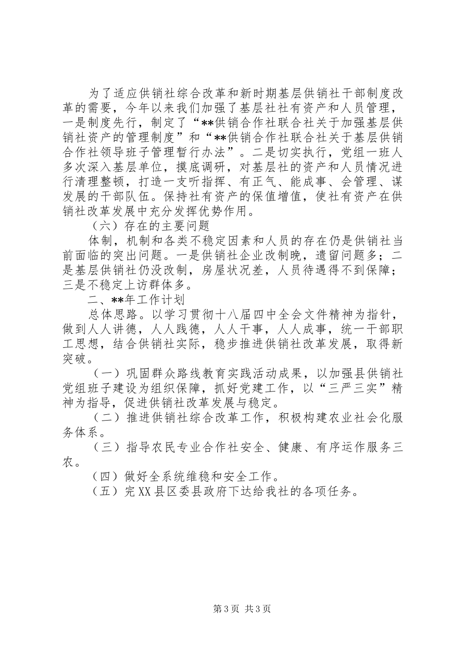 供销社工作总结暨工作安排_第3页