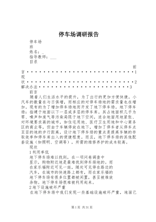 停车场调研报告 