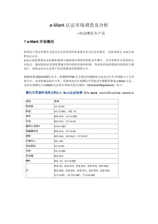e-Mark认证市场调查及分析