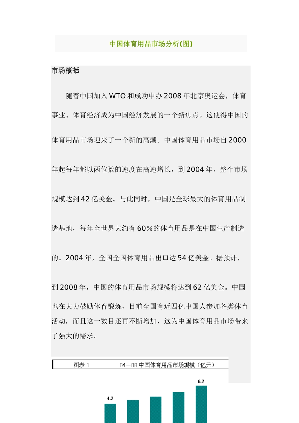 中国体育用品市场分析图_第1页