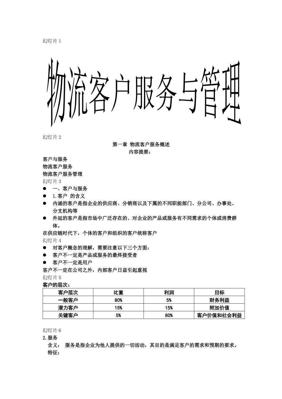 物流客户服务与管理_第1页
