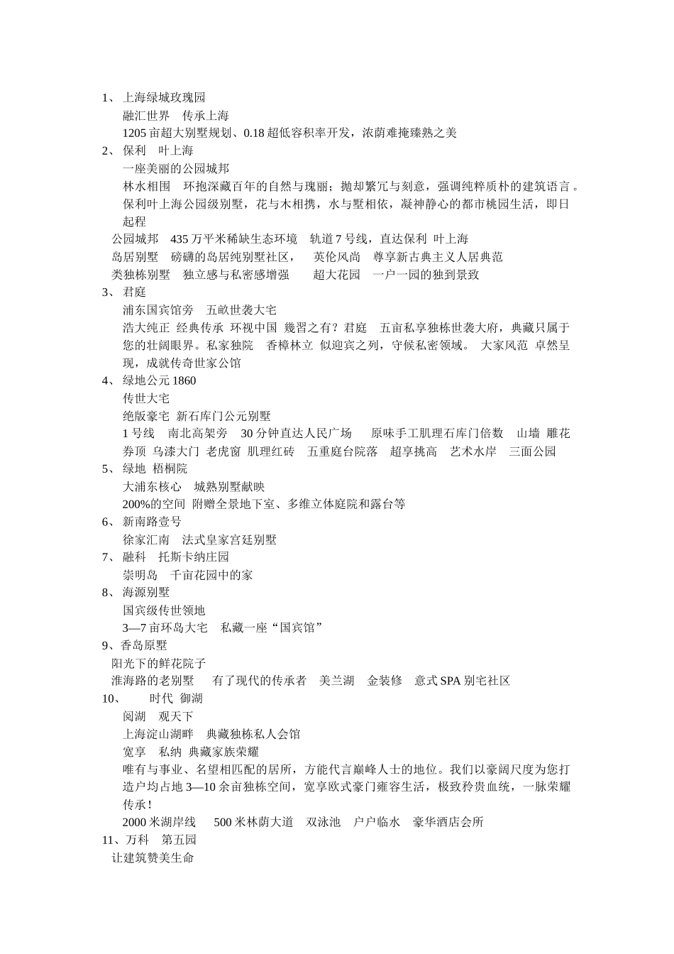 别墅案名及广告语(原创)_第1页