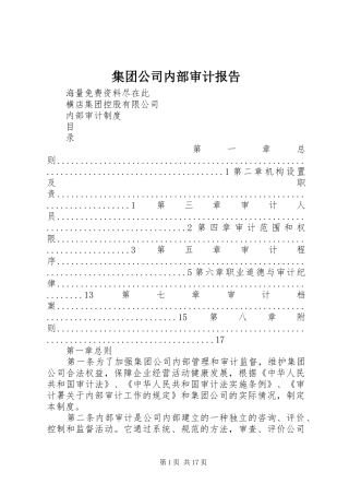 集团公司内部审计报告 