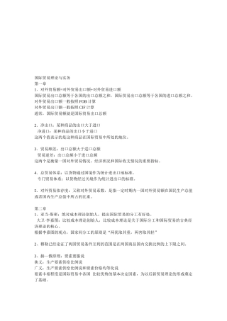 国际贸易理论与实务相关知识