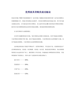 优秀家具导购员成功秘诀