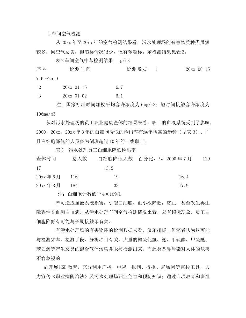 《安全管理》之污水（乙烯）处理场职业危害分析与对策 _第2页