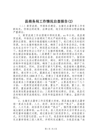 县商务局工作情况自查报告