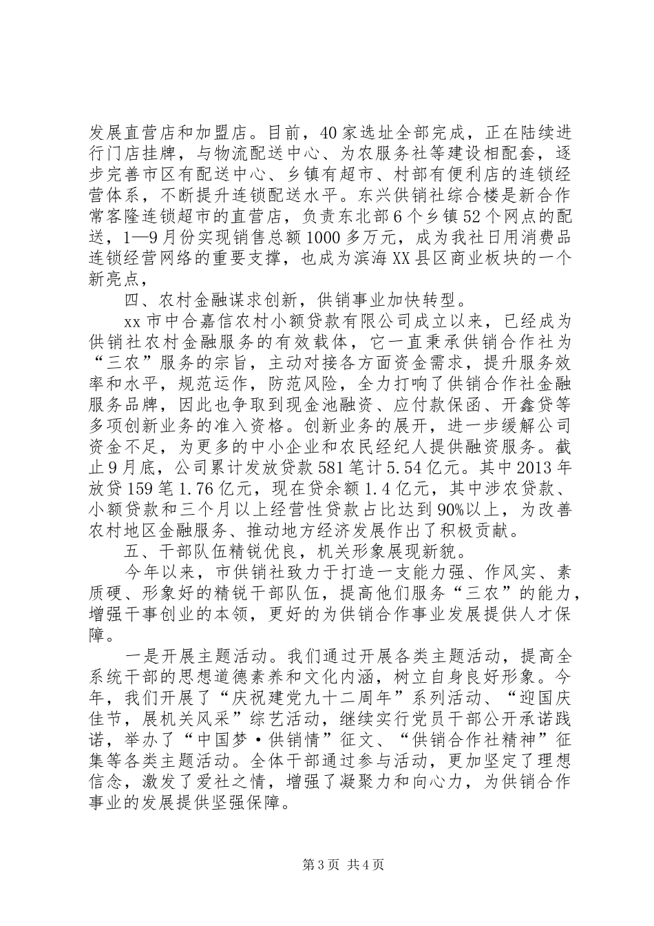市供销合作社工作报告 _第3页