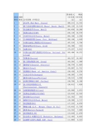 XXXX世界500强排行榜榜单-中国软件和服务外包