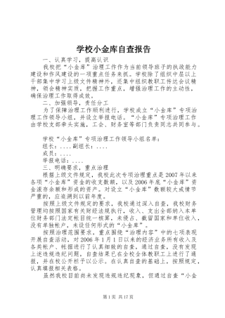 学校小金库自查报告 
