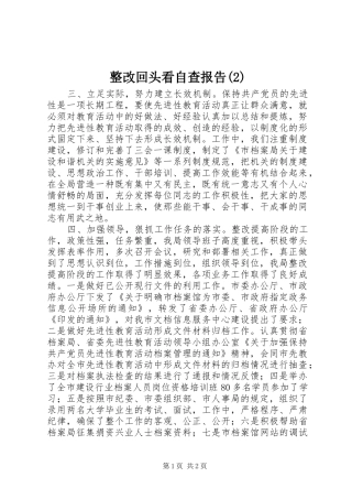 整改回头看自查报告