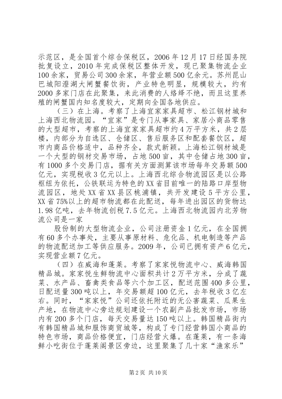 关于赴上海等地招商引资的考察报告 _第2页