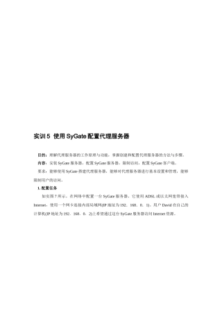 使用SyGate配置代理服务器