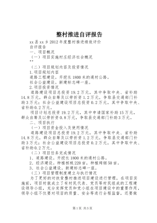 整村推进自评报告 