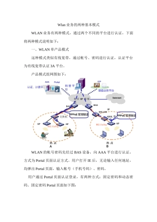Wlan业务模式