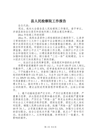 县人民检察院工作报告 (20)