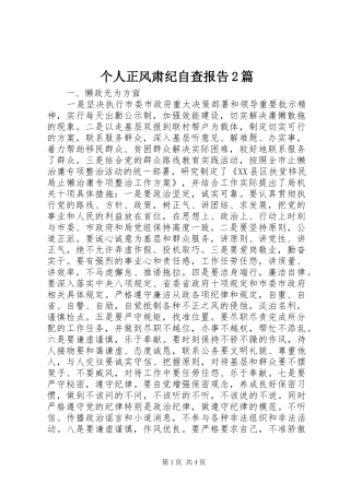 个人正风肃纪自查报告2篇