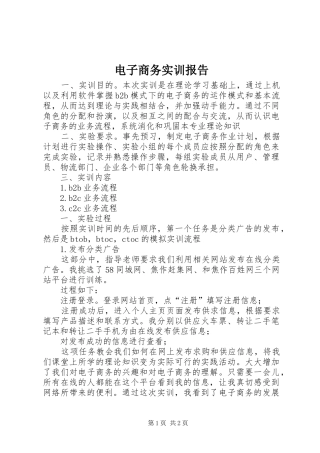 电子商务实训报告 