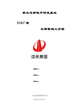 B1卓尔冬季施工方案