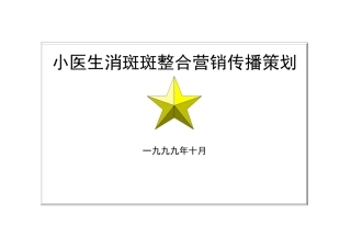 小医生消斑斑整合营销传播策划（ 240页）