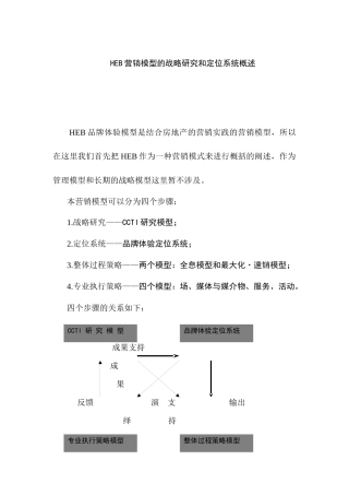 HEB营销战略模型和定位系统分析