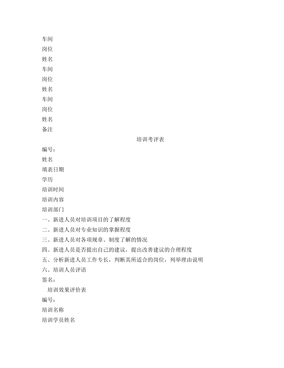 《安全管理文档》之公司生产车间培训方案 _第3页