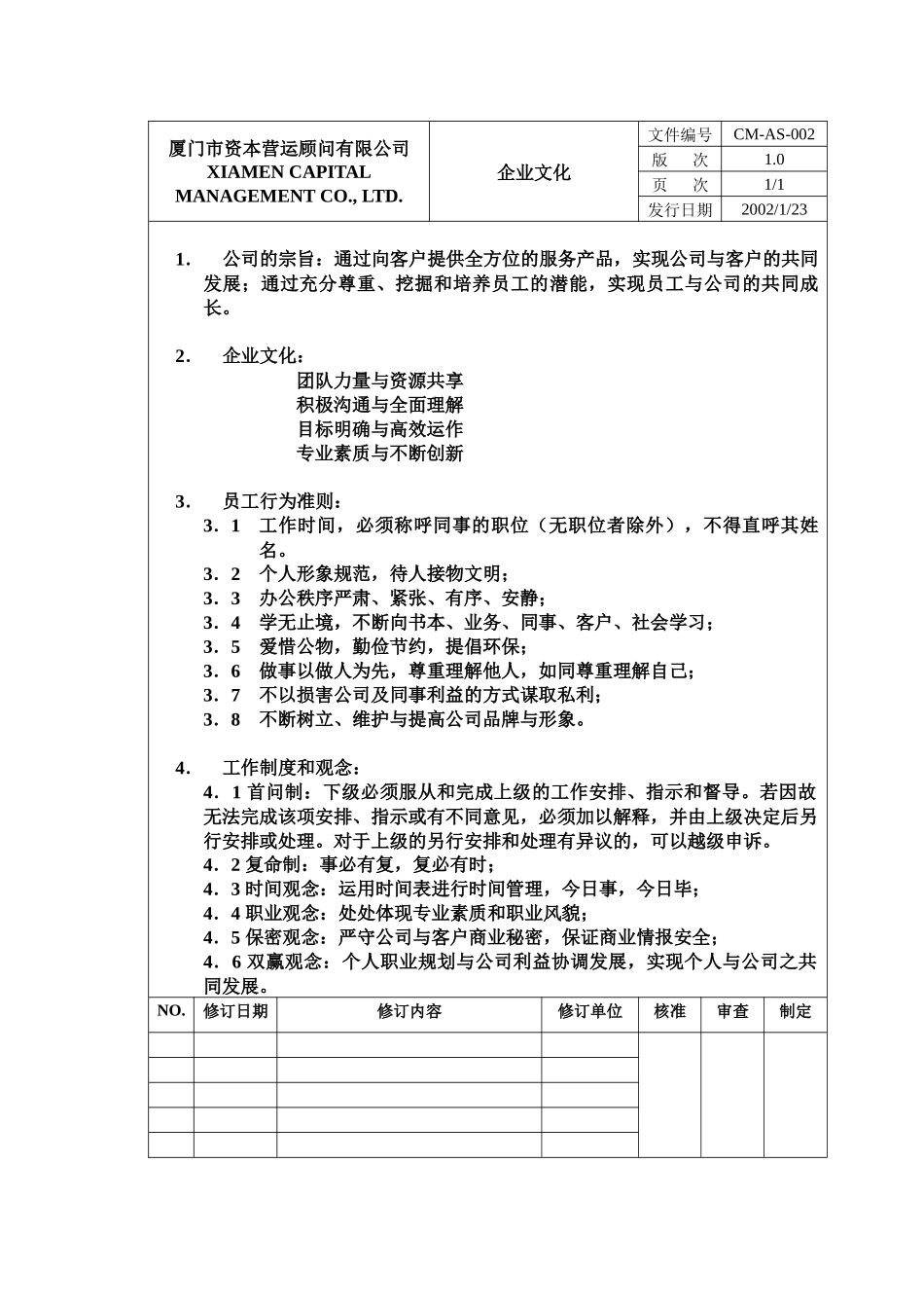 厦门市资本营运顾问有限公司制度_第2页