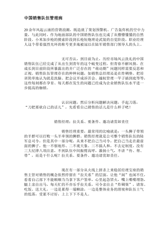 中国销售队伍管理病(12)